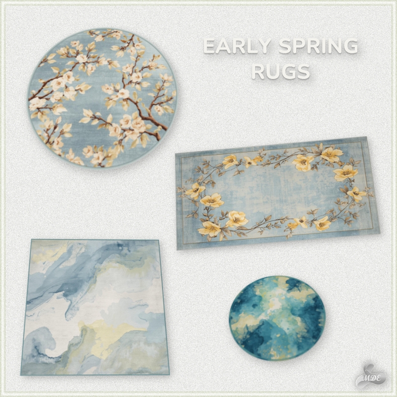 Maxis Match March Early Spring Rugs Collection by mde - The Sims 4 Custom Content