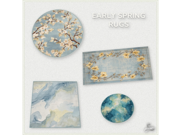 Maxis Match March Early Spring Rugs Collection - The Sims 4 Custom Content