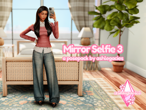 Mix Mirror selfie 3 Posepack - The Sims 4 Custom Content