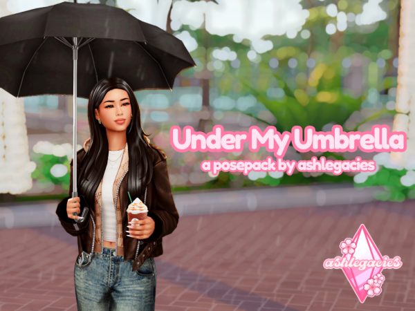 Mix Under My Umbrella Posepack - The Sims 4 Custom Content