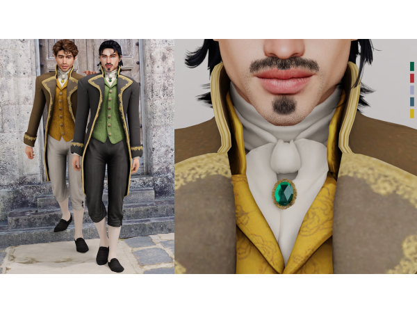 Alpha ROYAL COURTIER CRAVAT PIN by LYNXsimz - The Sims 4 Custom Content
