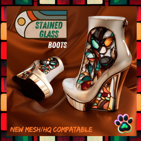 Alpha Stained Glass Boots by simsfinds - The Sims 4 Custom Content