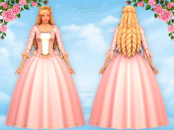 Mix Barbie The Princess and the Pauper Anneliese's Dress and Necklace - The Sims 4 Custom Content