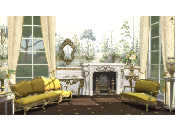 Alpha Royal Sitting Room Wallpaper - The Sims 4 Custom Content
