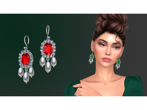 Alpha QUEENS COURTIER EARRINGS - The Sims 4 Custom Content