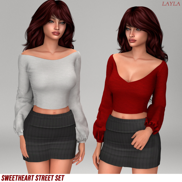 Alpha patreon The Sweetheart Street SET by layla - The Sims 4 Custom Content