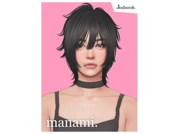 Maxis Match Manami Hair by jo_se_oh - The Sims 4 Custom Content