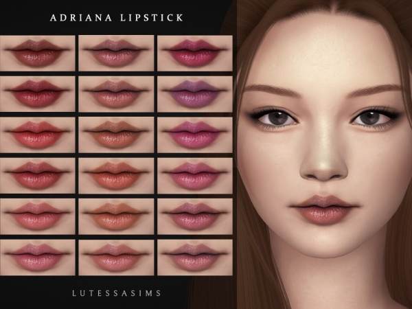 Alpha Adriana Lipstick by Lutessasims - The Sims 4 Custom Content