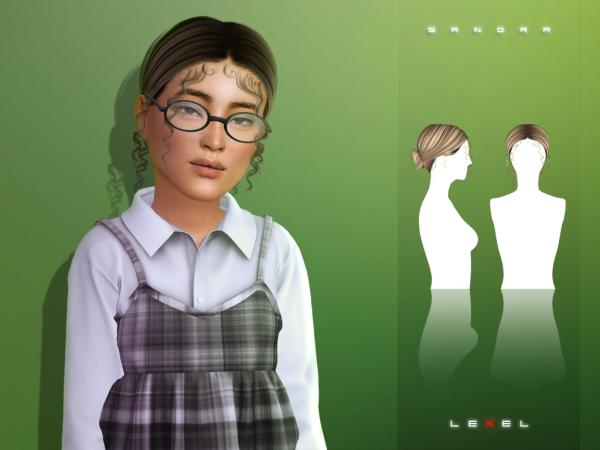 Alpha LEXEL Sandra child hairstyle - The Sims 4 Custom Content