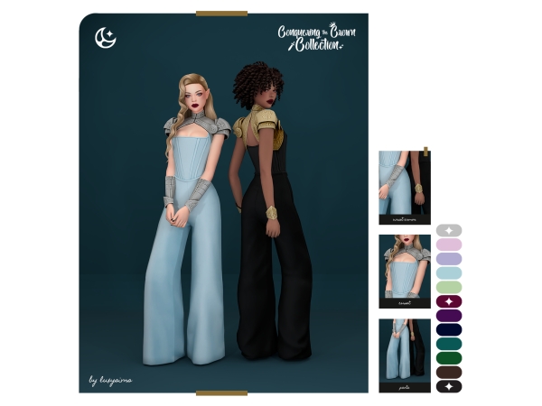 Maxis Match Corset Pants Wrist Armors Conquering the Crown Collection - The Sims 4 Custom Content