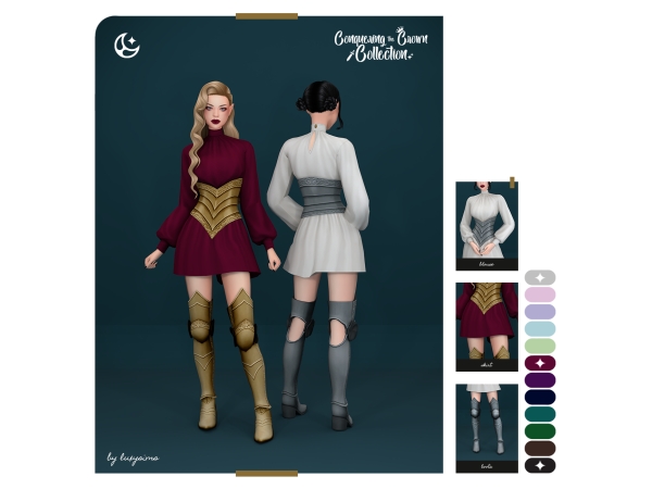 Maxis Match Blouse Mini Skirt Boots Conquering the Crown Collection - The Sims 4 Custom Content