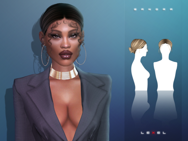 Alpha LEXEL Sandra adult hairstyle - The Sims 4 Custom Content