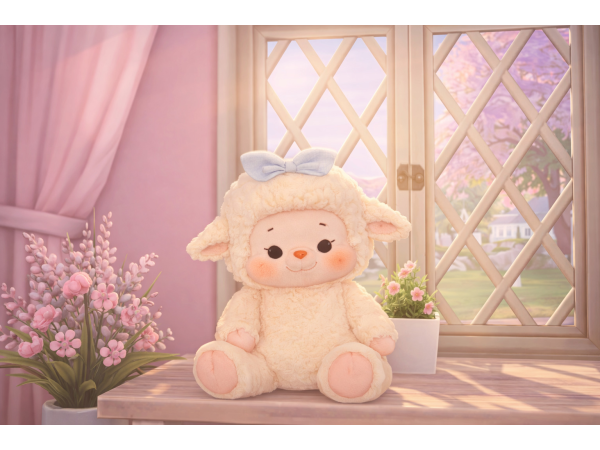 Alpha Vintage Lamb Plush by simsfinds - The Sims 4 Custom Content