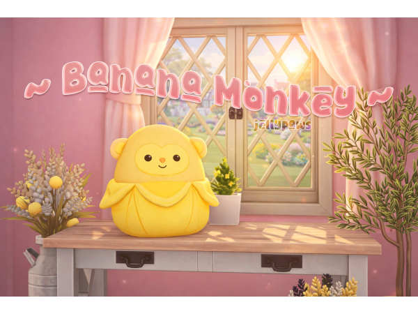 Mix Banana Monkey Plushie by melunn - The Sims 4 Custom Content