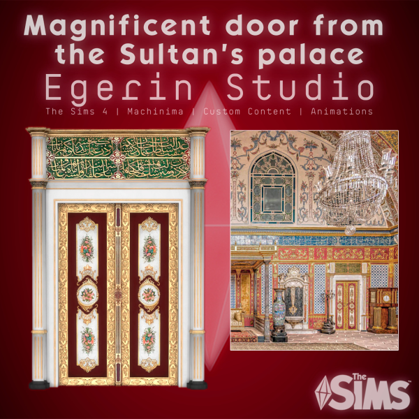 Alpha [Egerin] Magnificent door from the Sultan's palace by simsfinds - The Sims 4 Custom Content
