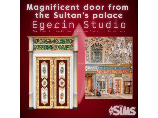 Alpha [Egerin] Magnificent door from the Sultan's palace - The Sims 4 Custom Content