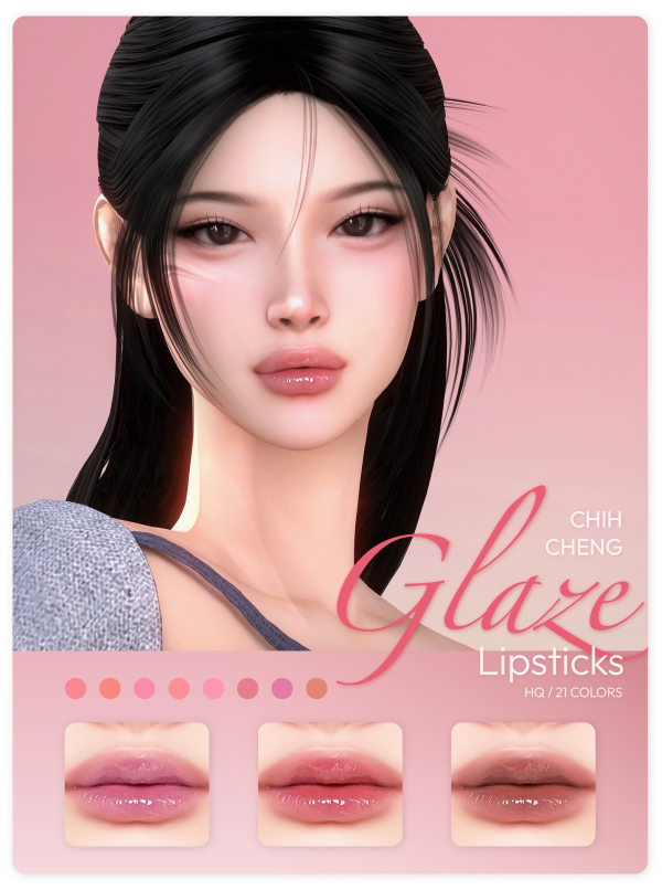 Alpha Glaze Lipsticks by simsfinds - The Sims 4 Custom Content
