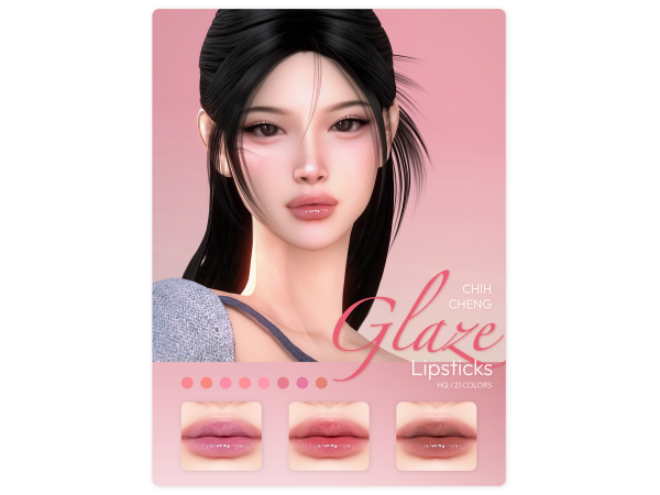 Alpha Glaze Lipsticks by Chih - The Sims 4 Custom Content