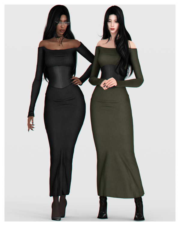 Alpha Rosa Dress by simsfinds - The Sims 4 Custom Content