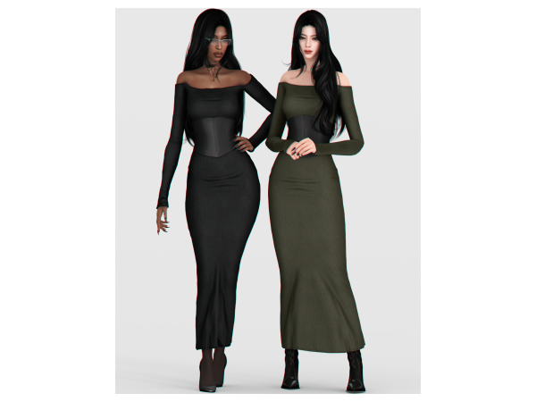 Alpha Rosa Dress by backtrackcc - The Sims 4 Custom Content
