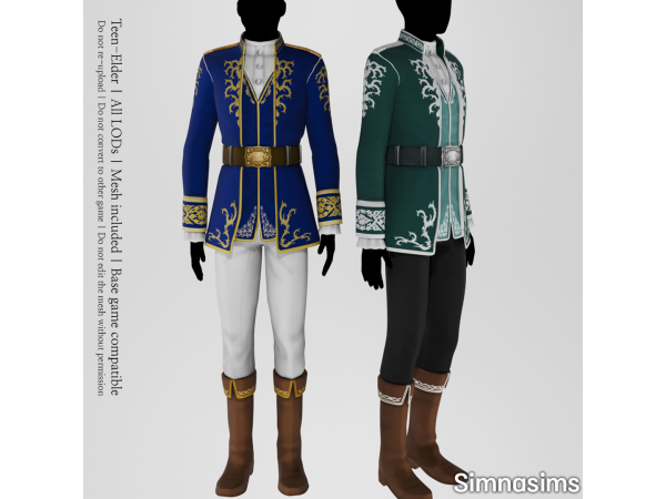 Alpha Male Royal Court Outfit by simnasimsworld - The Sims 4 Custom Content