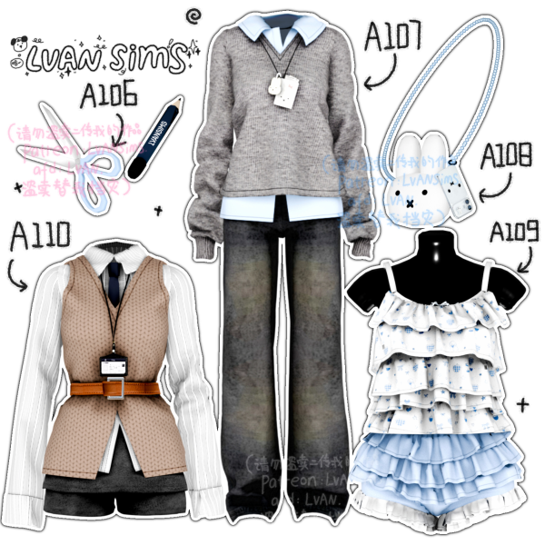 Alpha [LVAN]Collection 16 A106 A107 A108 A109 A110 by simsfinds - The Sims 4 Custom Content