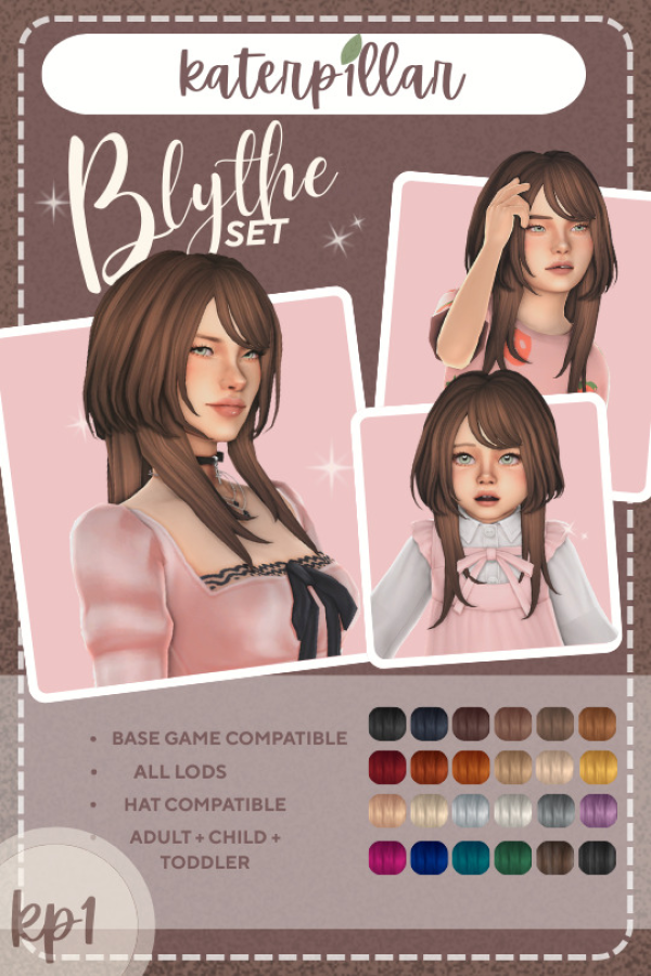 Maxis Match Blythe Hair Set by simsfinds - The Sims 4 Custom Content