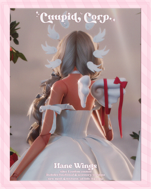 Alpha cuupid corp hane wings by missme12 - The Sims 4 Custom Content