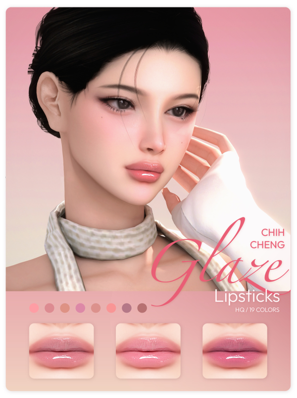Alpha Glaze Lipsticks by simsfinds - The Sims 4 Custom Content