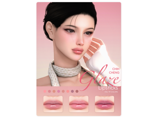 Alpha Glaze Lipsticks by Chih - The Sims 4 Custom Content