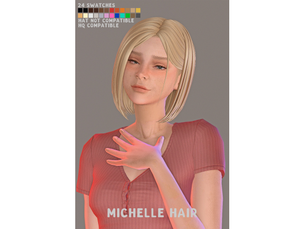 Maxis Match MICHELLE HAIR by martlet_sims4 - The Sims 4 Custom Content