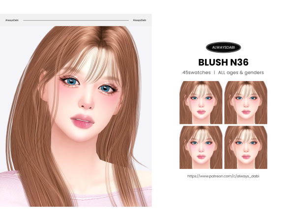 Mix [AlwaysDabi] Blush N36 - The Sims 4 Custom Content