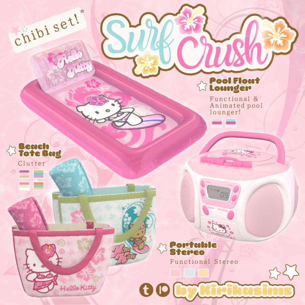 Maxis Match Surf Crush Chibi Set by simsfinds - The Sims 4 Custom Content