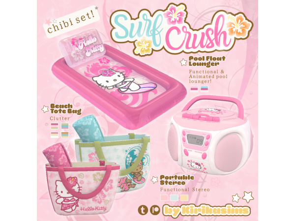 Maxis Match Surf Crush Chibi Set by kirikasims - The Sims 4 Custom Content