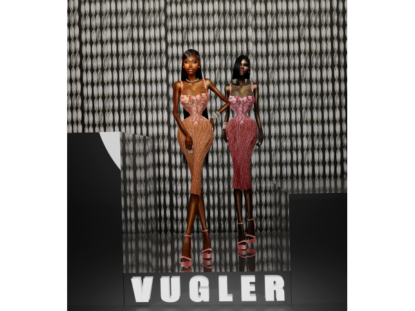 Alpha VUGLER Aretha Dress - The Sims 4 Custom Content