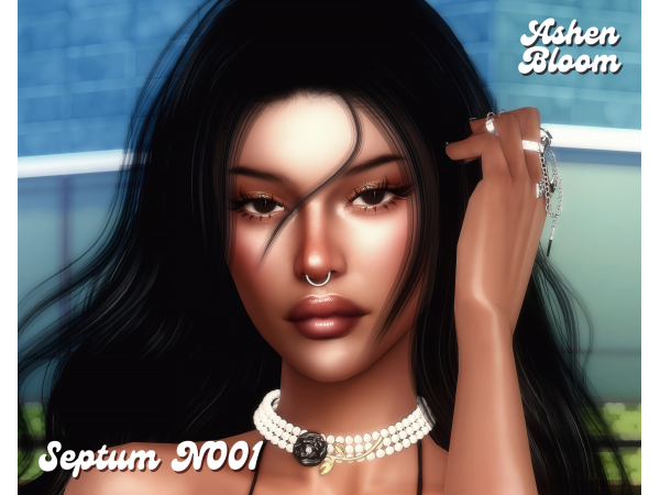 Alpha AshenBloom Septum Piercing N001 - The Sims 4 Custom Content