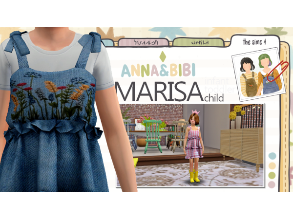 Alpha Marisa_dress_CHILD [AnnaBibi] - The Sims 4 Custom Content