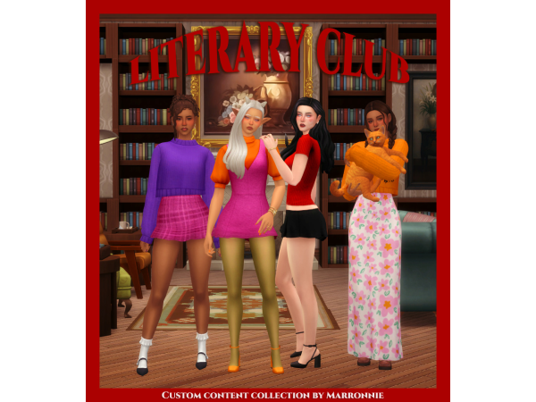 Maxis Match Literary Club Collection by Marronnie - The Sims 4 Custom Content