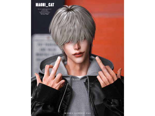 Alpha HAIR NO64 by Maonicat - The Sims 4 Custom Content
