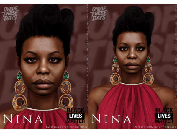 Alpha BLM Collection part 44 Nina SKIN SKINOVERLAY lipstick tray files - The Sims 4 Custom Content