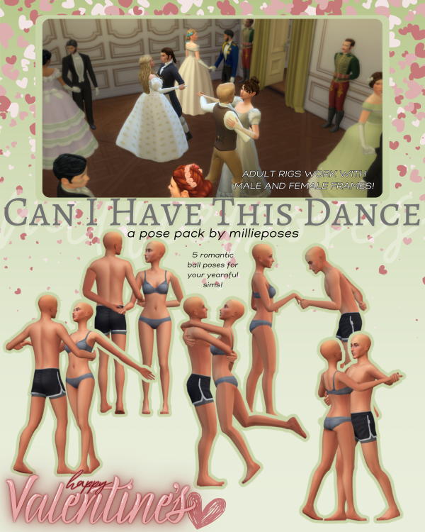 Mix [MP] Valentines Poses Can I Have This Dance by simsfinds - The Sims 4 Custom Content