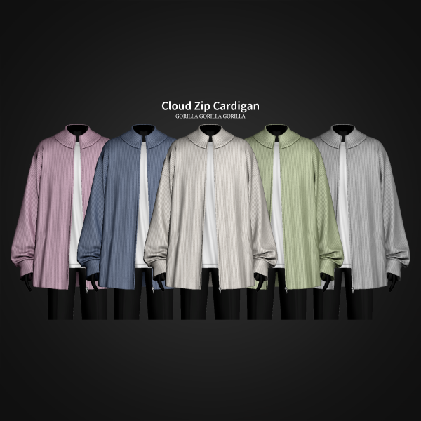 Alpha Cloud Zip Cardigan by simsfinds - The Sims 4 Custom Content