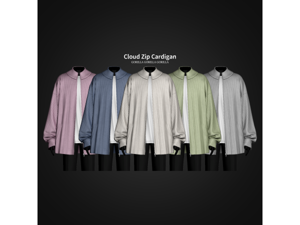 Alpha Cloud Zip Cardigan by gorillax3 - The Sims 4 Custom Content