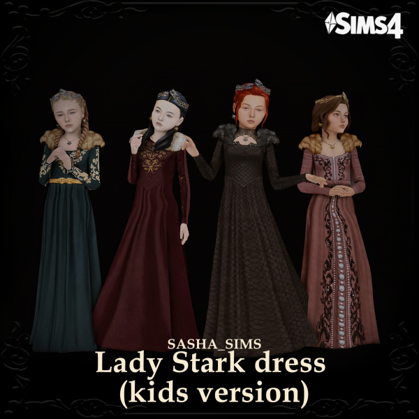 Mix Lady Stark Fur (Kids Edition) sasha_sim by simsfinds - The Sims 4 Custom Content