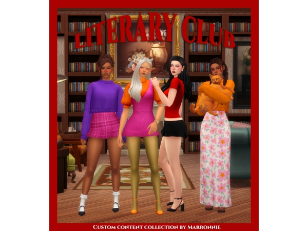 Maxis Match Literary Club Collection - The Sims 4 Custom Content