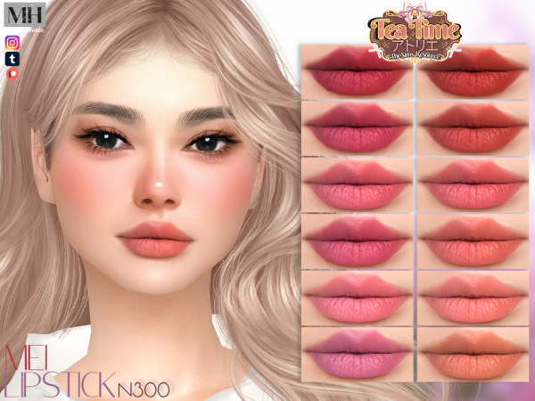 Alpha Tea Time Mei Lipstick N300 - The Sims 4 Custom Content
