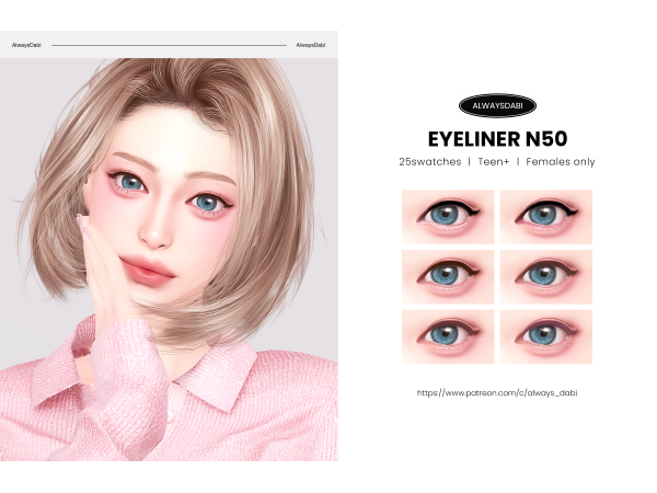 Sims 4 [AlwaysDabi] Eyeliner N50