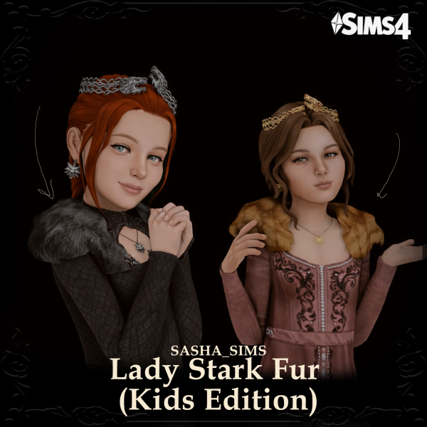 Mix Lady Stark Fur (Kids Edition) sasha_sim by simsfinds - The Sims 4 Custom Content