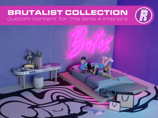 Mix The Brutalist Bedroom Collection by ReaCC - The Sims 4 Custom Content