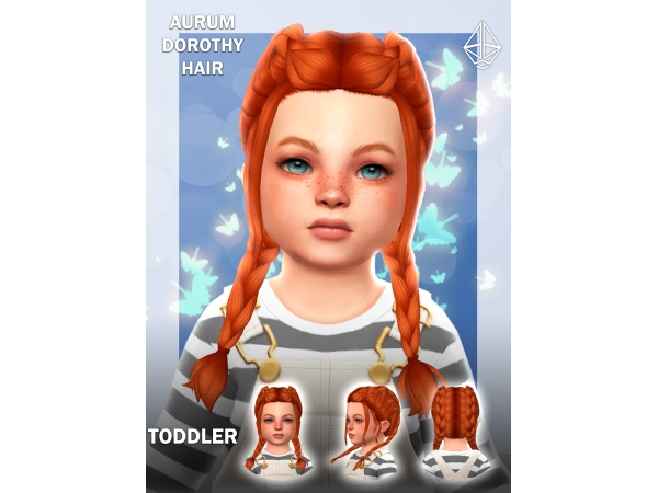 Maxis Match DOROTHY MM DOUBLE BRAIDS for Toddlers - The Sims 4 Custom Content